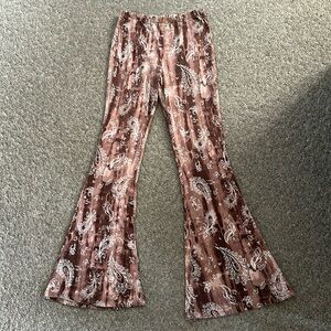 Vintage 90s Paisley Stretch Pant Flare Leggings